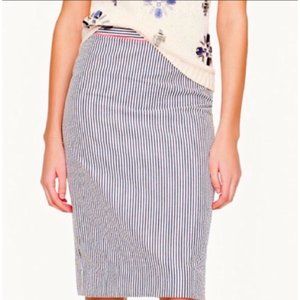 J Crew Seersucker Pencil Skirt